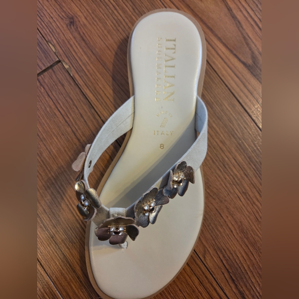 Italian Shoemakers Women's Floral Sandals - Silver - Picture 4 of 7